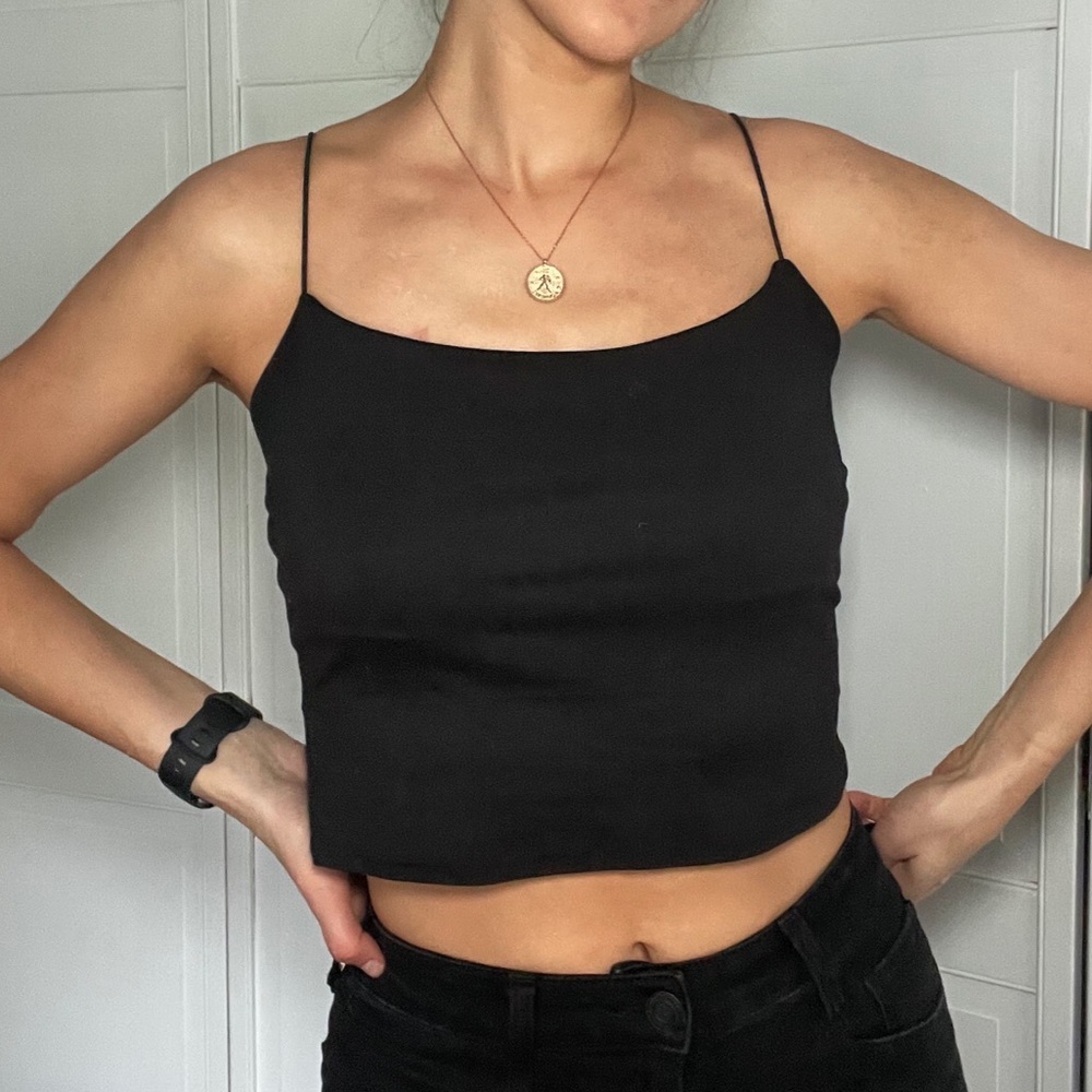Black spaghetti strap cami
